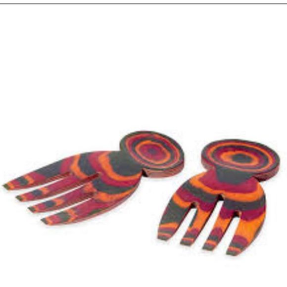 Island Bamboo Pakka Salad Hands NWT - Picture 3 of 3